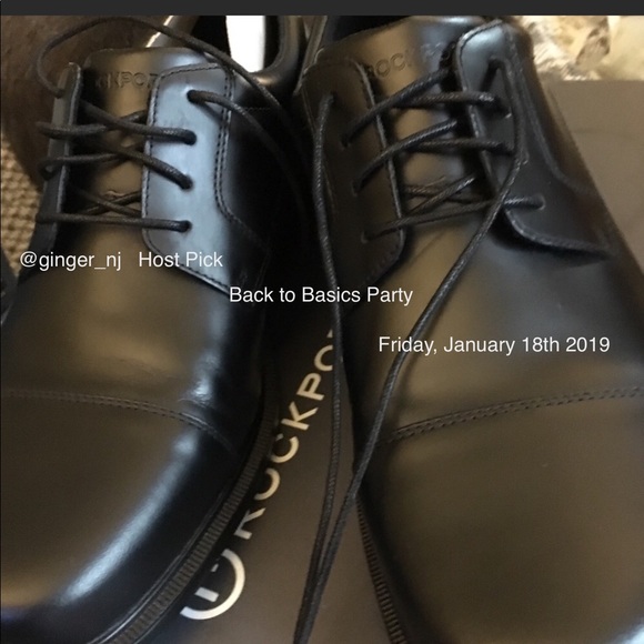 Rockport Other - ⭐️HP⭐️Rockport Black Leather Men’s Dress Shoes